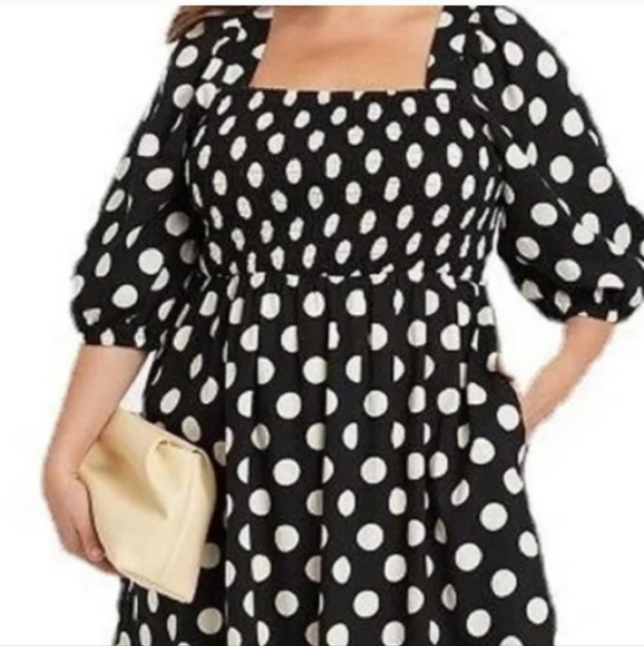 ava & viv polka dot dress size 2X smocked - Picture 1 of 9